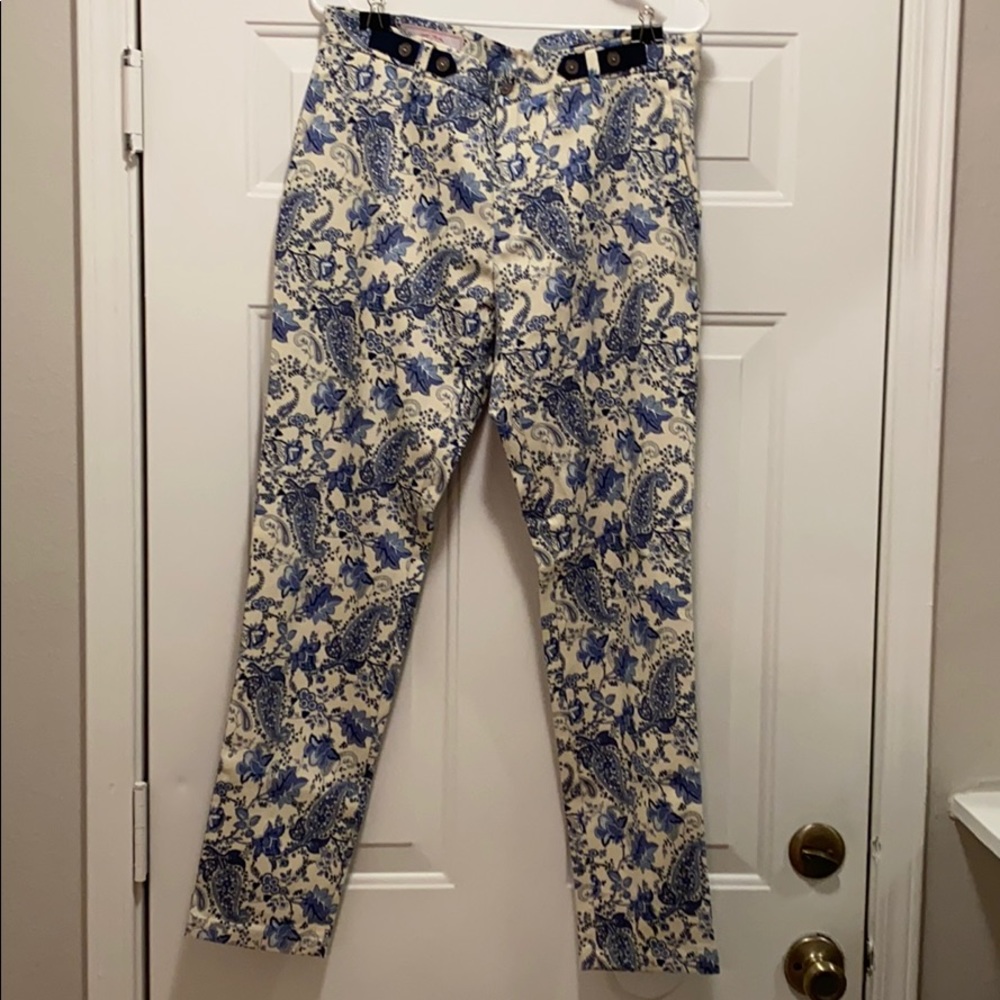 ZARA MENS FLORAL BLUE &CREAM SLIM FIT